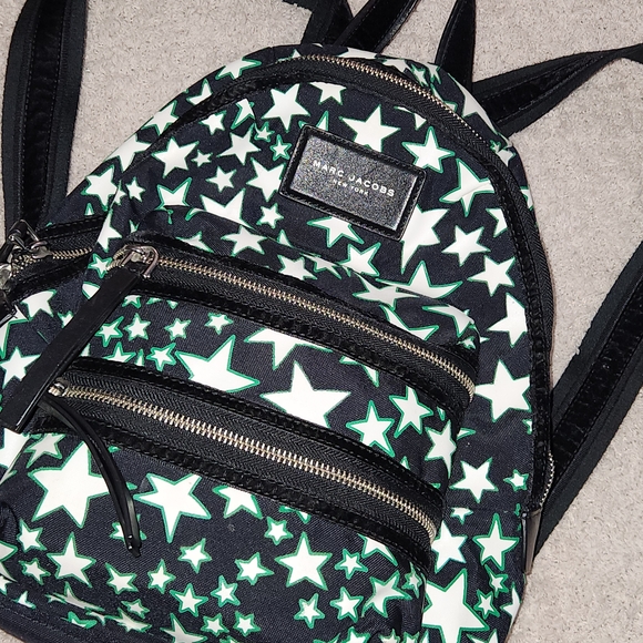 Marc Jacobs Black and Green Star Nylon Mini Backpack - Picture 5 of 9